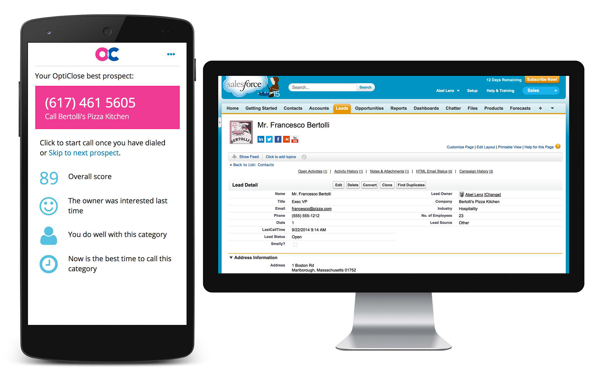 Opticlose sales optimization engine